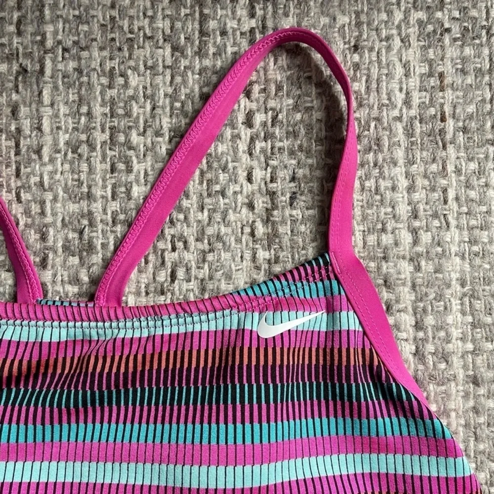 Nike womens Racerback Pink Stripe‎ Tankini top Size Large - Picture 4 of 7